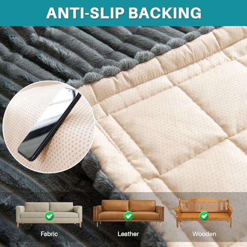 Topchances Thick Sofa Cover 1 2 3 Seater,Non-Slip Seat Cushions,New Super Soft Couch Cushions,Washable Sofa Pads Suitable for Dog Pet Living Room Furniture Protector(Dark Gray,70×150cm) - Image 4