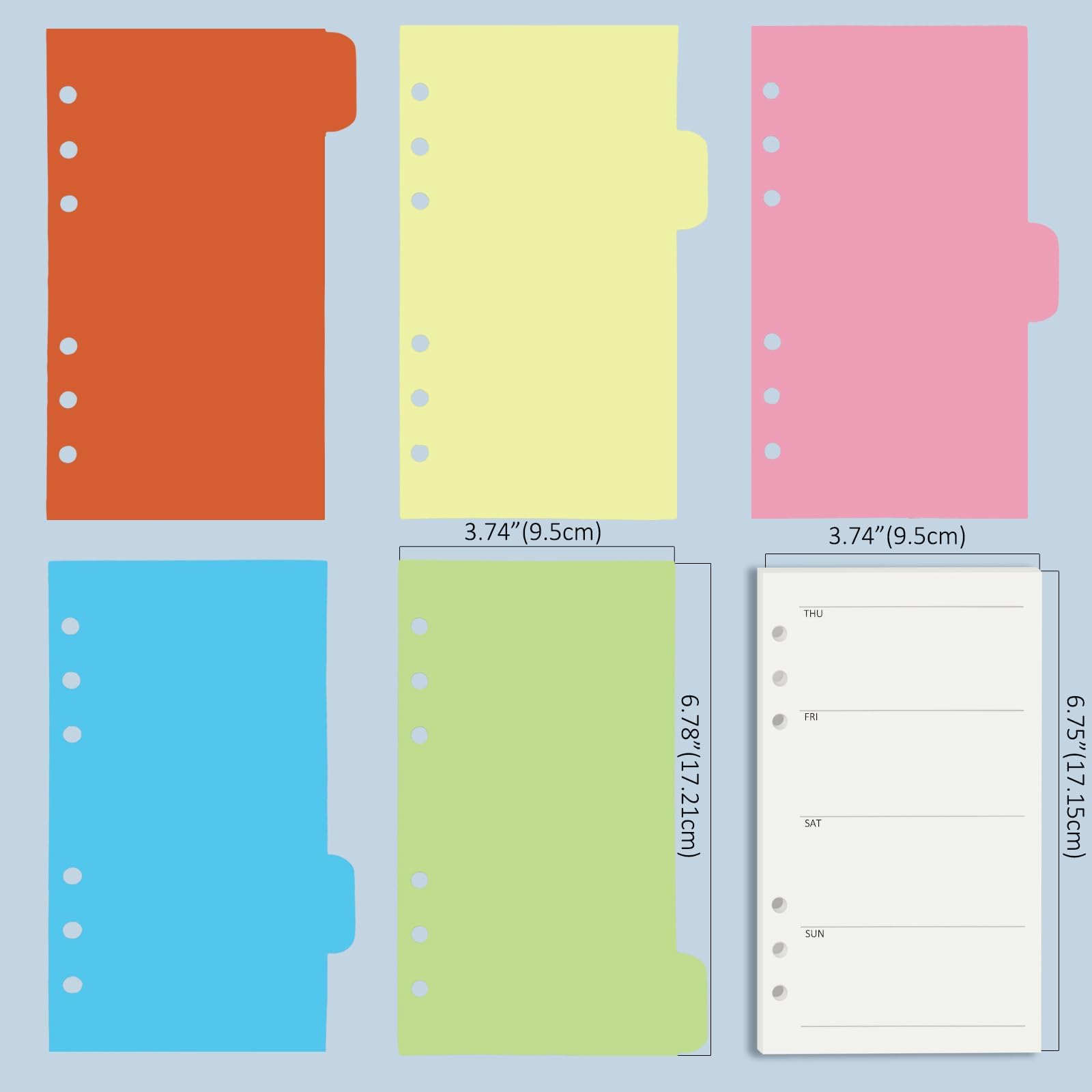 Harphia A6 6 Holes Binder Refill Value Set, 90 Sheets Loose Leaf Paper with Stickers and dividers - Image 4