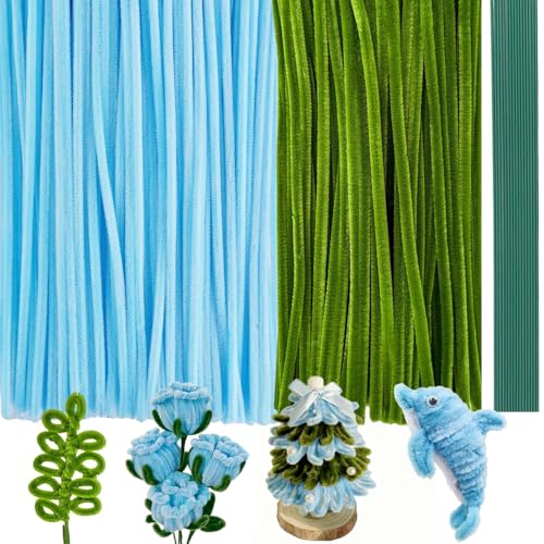 379PCS Fluffy Pipe Cleaners Craft Supplies Blue Pipe Cleaners Gre...