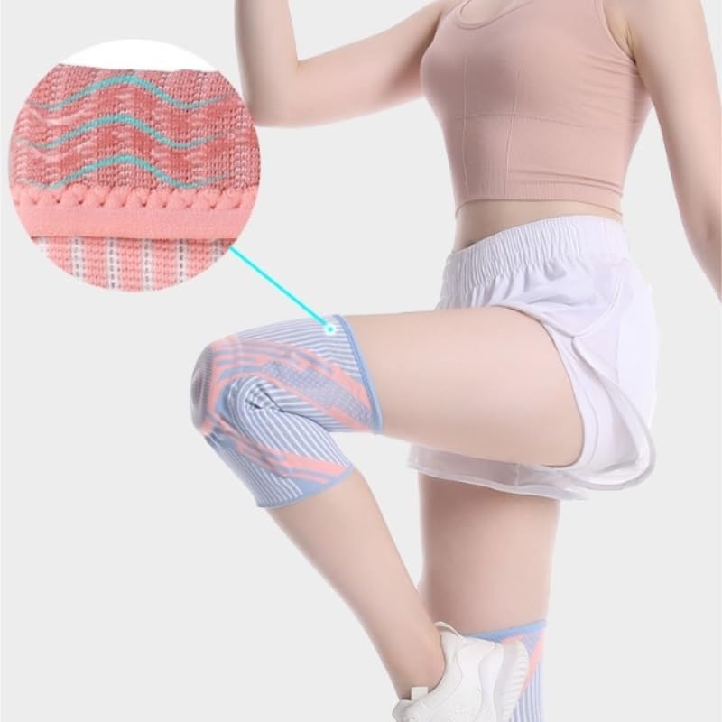 Sports Knee Pads With Male Silicone Support Joint Straps and Protective Equipment