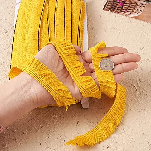 Megapet Yellow Polyester Fringe Tassel Lace Trim 1 Inch X 82 Feet Chainette Fringe Fibre Trim For Sewing Quilting Clothes Accessories Lampshade Curtain Home Decoration #TOP5