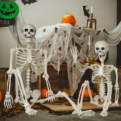 Image of Breesky Skeleton Model for Decoration: 5.4Ft & 3Ft Skeleton with Movable Joints - Plastic Human Bones for Party, Study