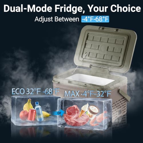 Image of Erivess 12v Refrigerator 11 Quart, -4F-68F, Electric Cooler for Car