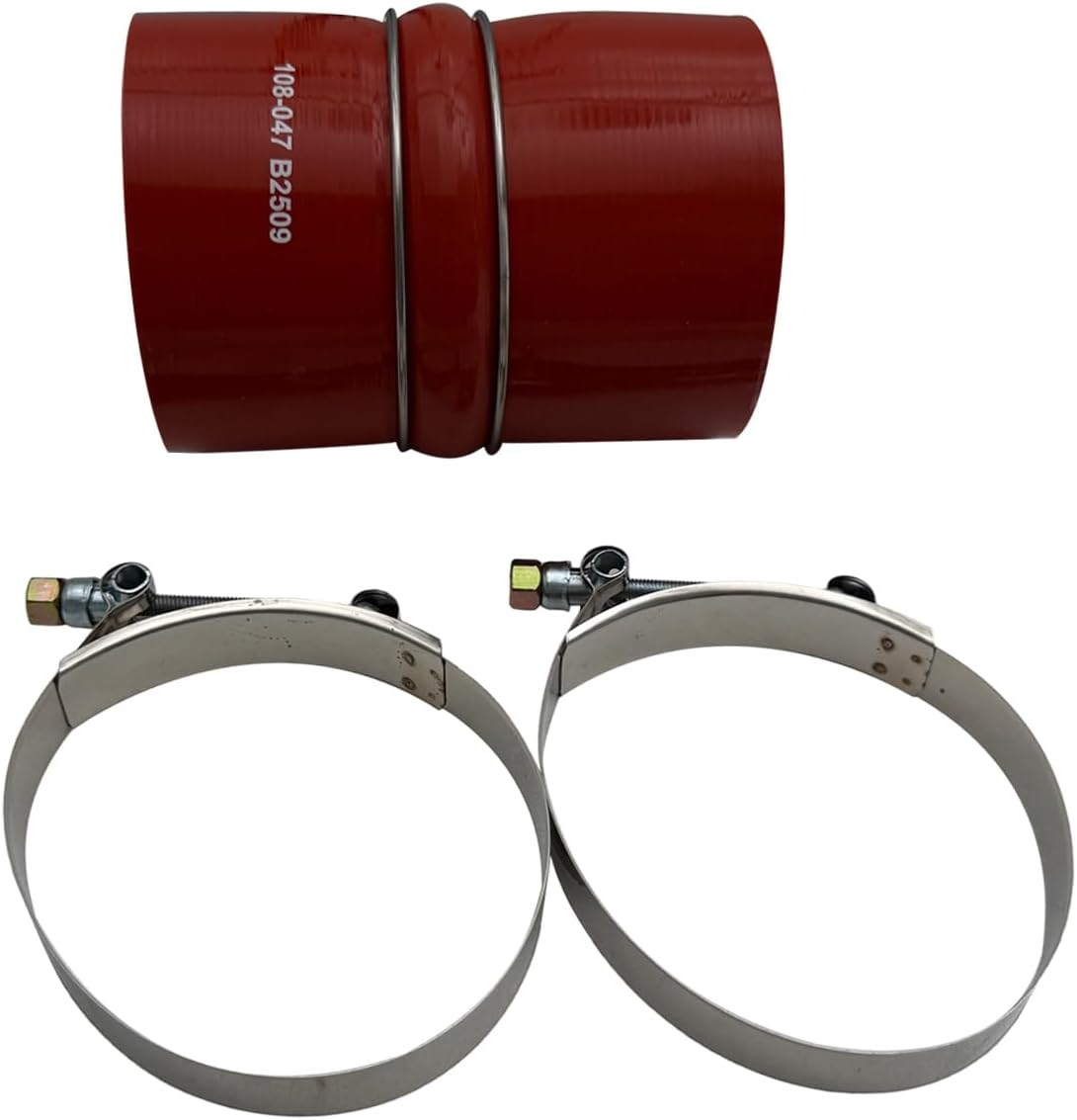 2 Pack 3-Ply Red Turbocharger Intercooler CAC Silicone Charge Air Clooer Hump Hose 4" x 6", Compatible with Kenworth Freightliner International Truck Heavy Duty, Replace for 561.75699
