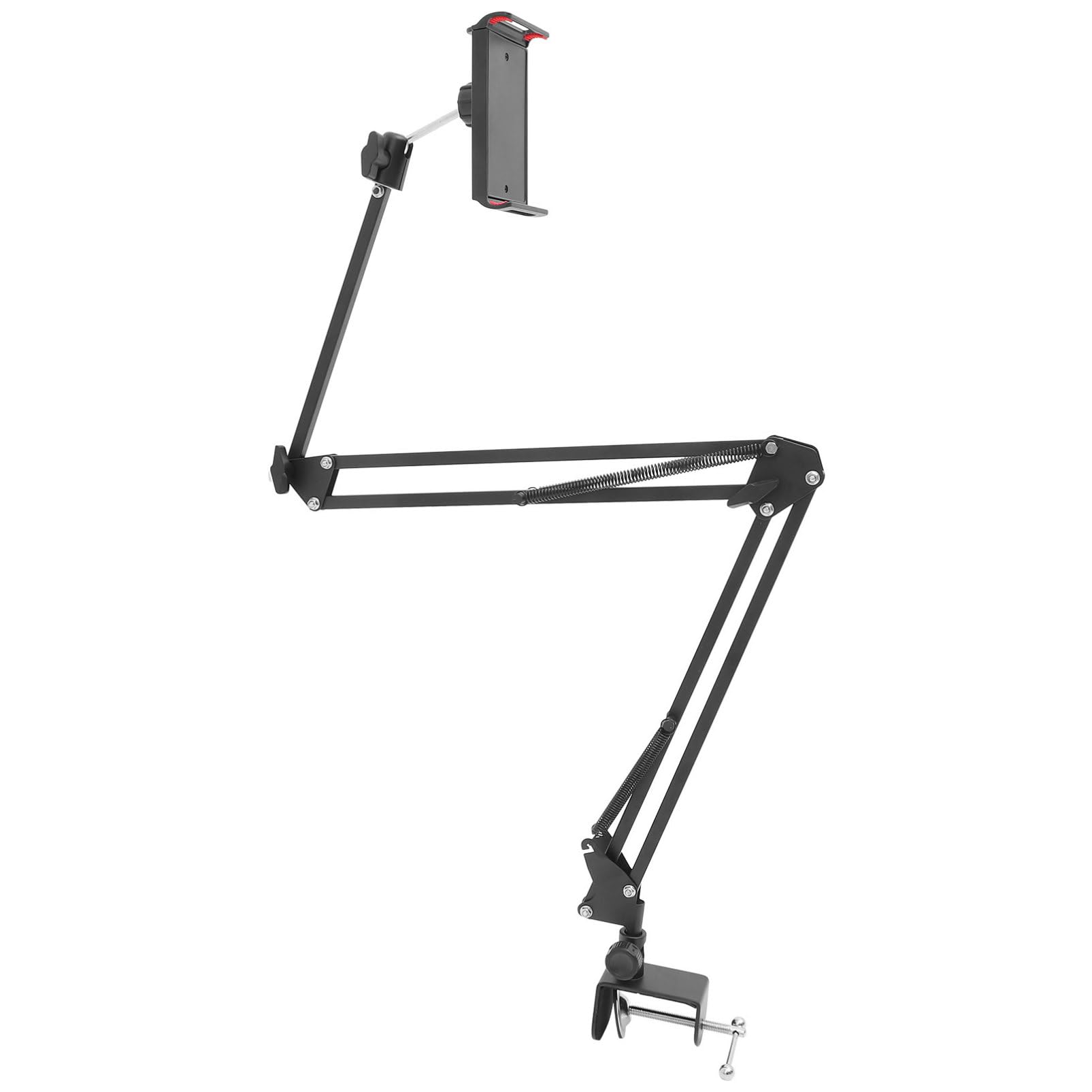 SHINEOFI Metall Tablette Halterung Tisch mit Ausziehbarem Teleskoparm Klappbar Robuste Handyhalterung aus Kunststoff für Entspanntes Liegen im Bett und Verstellbare Blickwinkel
