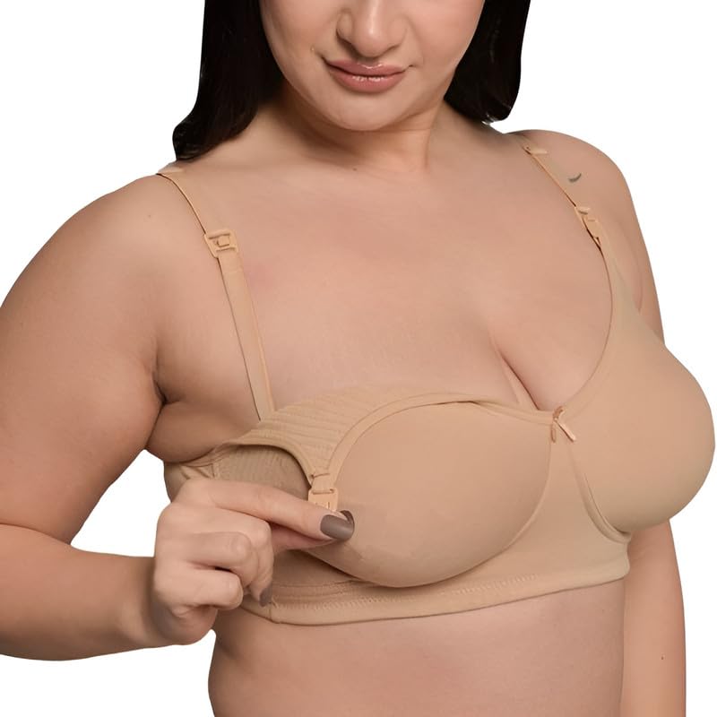 Organic Cotton Bamboo Nursing Bra for Women I Plus Size Encircled Feeding Bra Without Padding I Wire Free Maternity Bra I Adjustable Side Support Bra for Women-image-21
