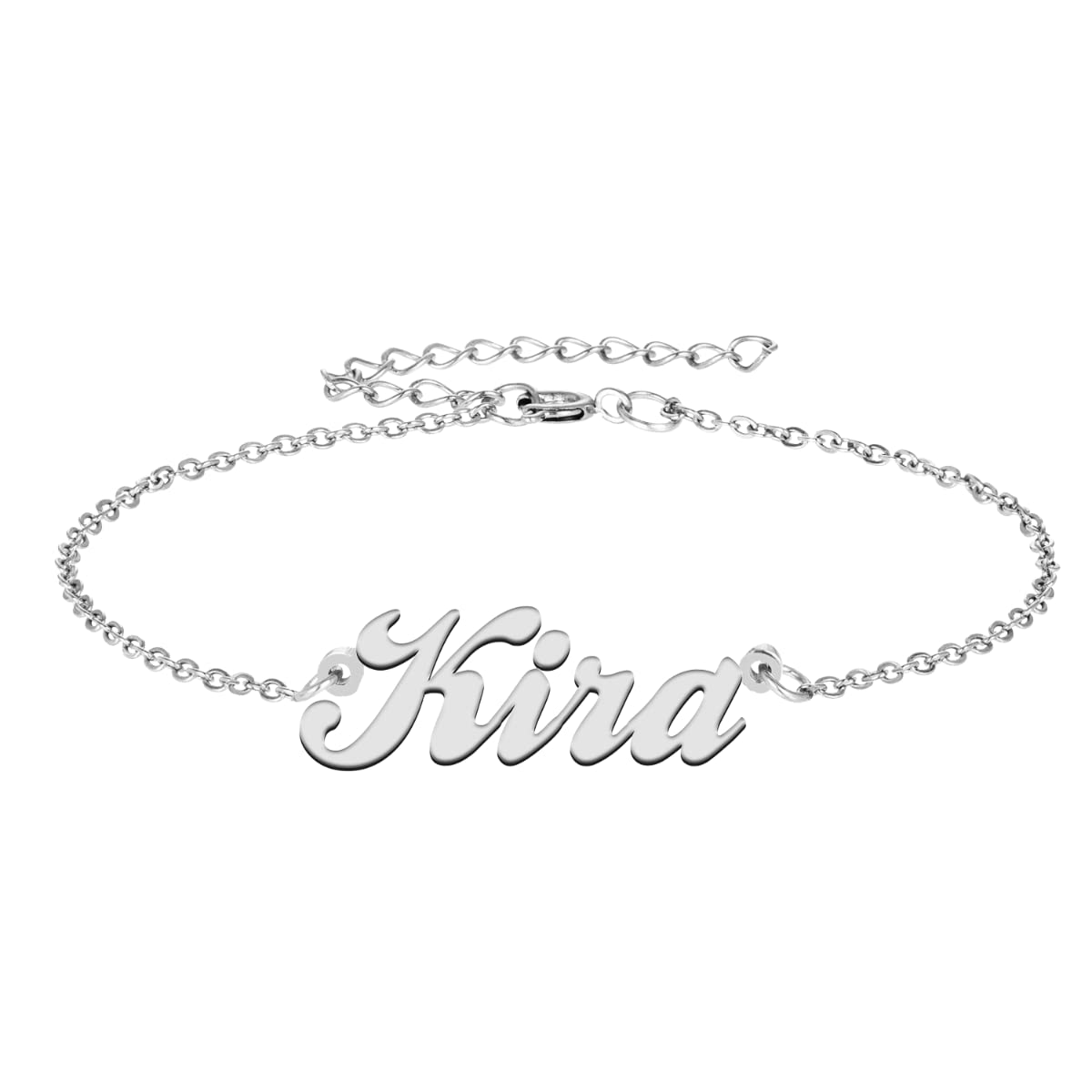 Custom Name Bracelet for Women Engraved Charm Bracelet Anklet with Any Name Mom Gift