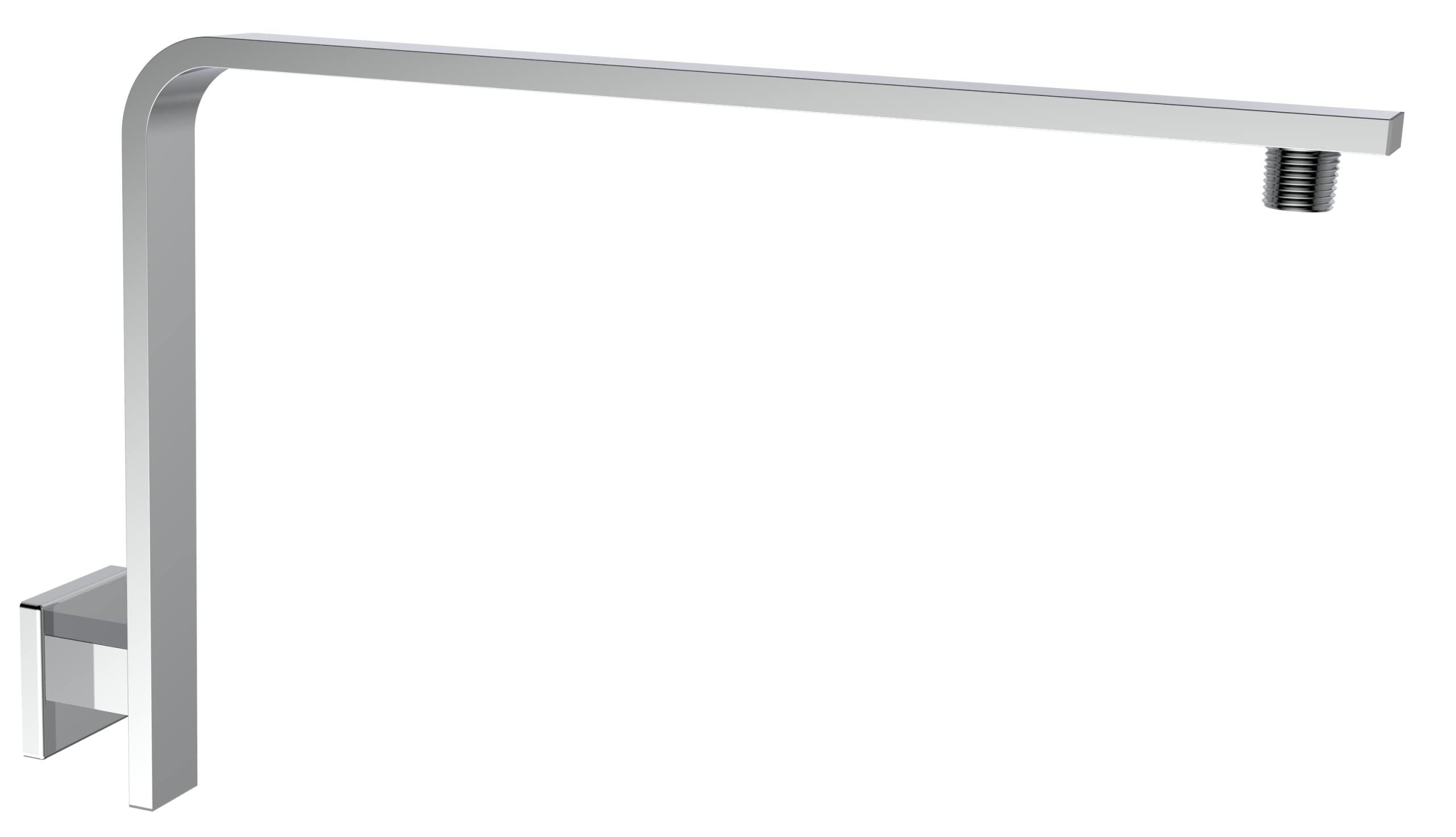 Aquaiaw High Rise Shower Arm and Flange, 16 inch, Solid Brass, Square ...