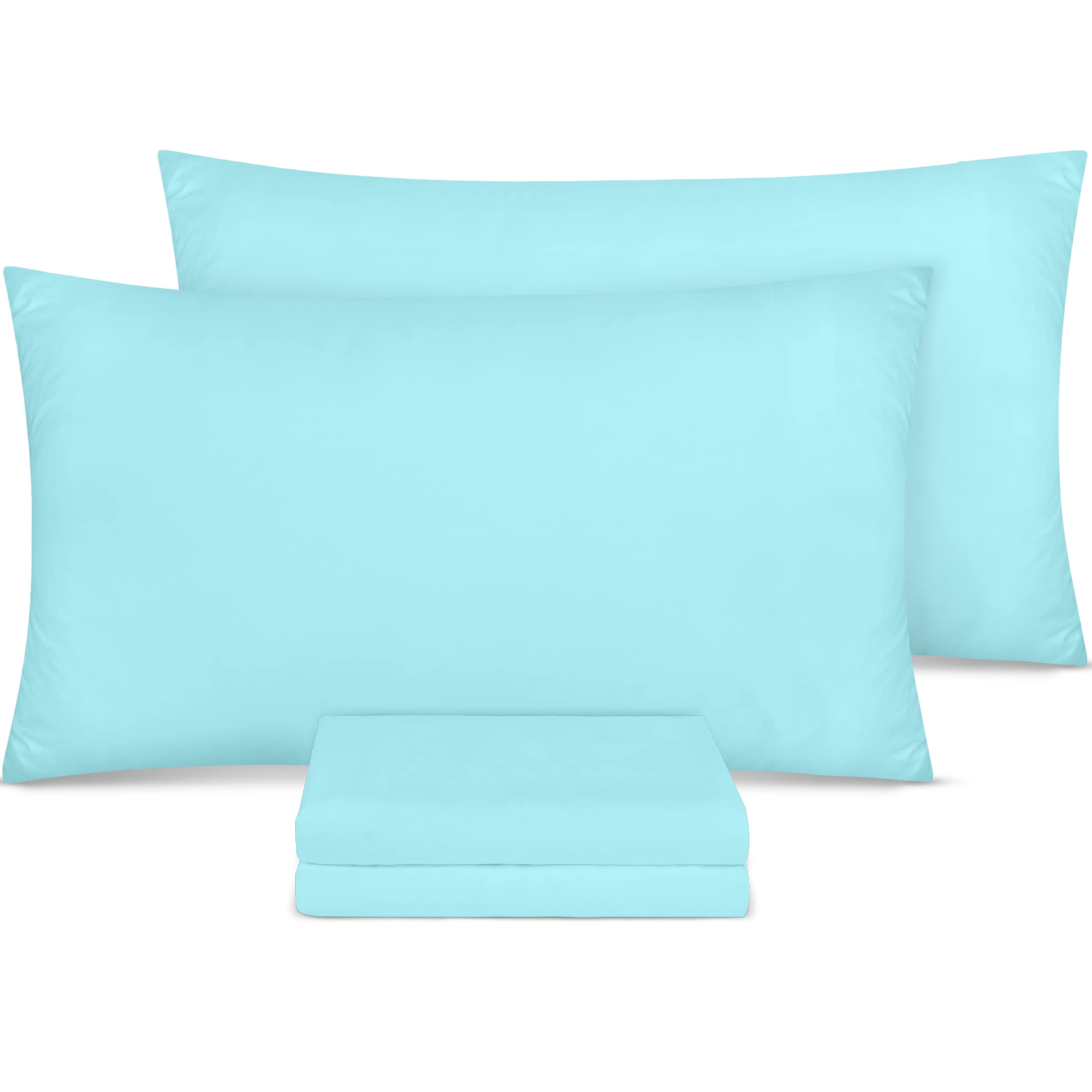 Utopia Bedding - Pillow Cases - (Bulk Pack of 80) - Standard Size 50x75 cm - 100% Brushed Microfiber Pillowcases with Envelope Closure - Wrinkle, Fade, Stain Resistant Pillow Cases - Spa Blue — image 1