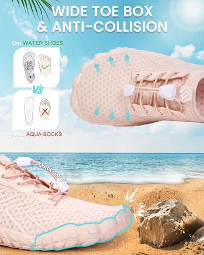 Image of Water Shoes for Women Men Quick-Dry Barefoot Shoes Breathable Aqua Socks for Swim Beach River Pool Lake Hiking Surfing Kayaking