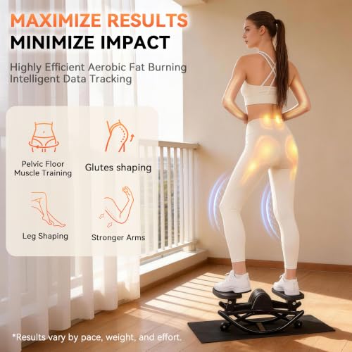 Image of Rock Stepper - Steppers for Exercise at Home, Portable Stepper Side to Side with Digital Display & Resistance Bands, 330 LBS Capacity Full Body Workout Low-Impact Knee-Friendly 3D Stair Stepper