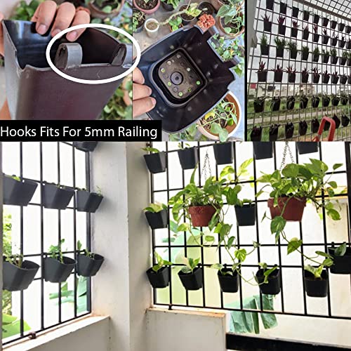 CAPPL Plastic Vertical Garden Wall Hanging Pot, (Black, Standard, 50 Pieces)