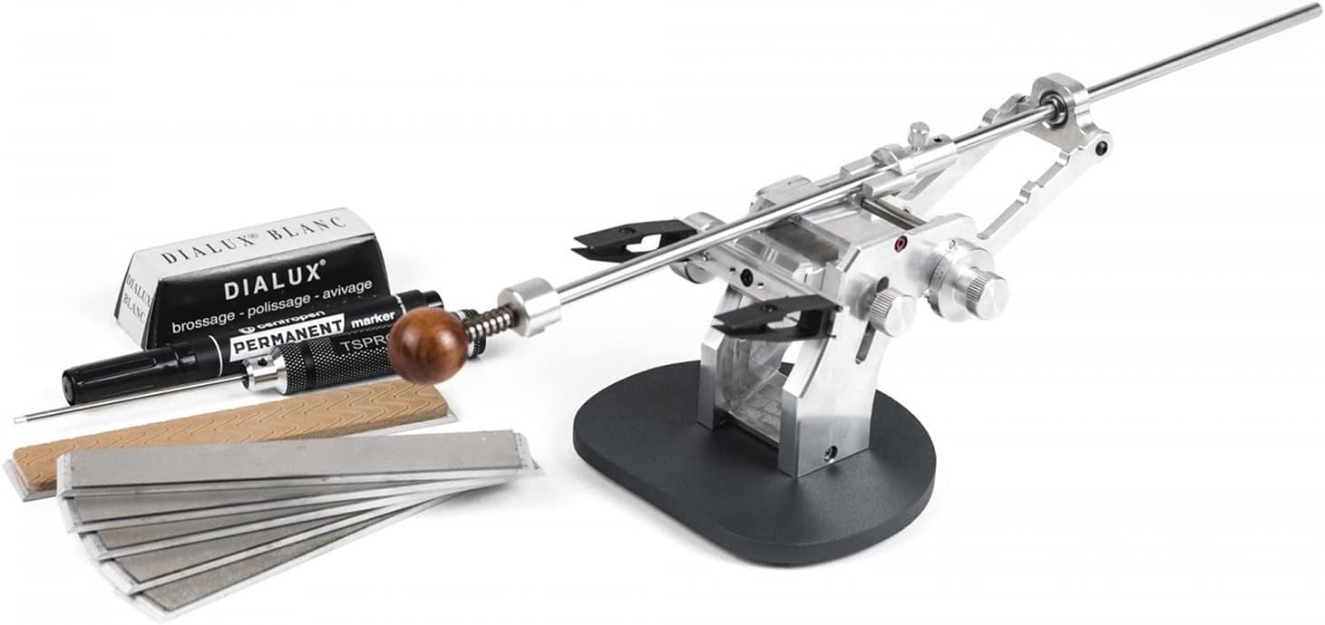TSPROF Knife Sharpener - 'BLITZ 360 Complete' |Precision Knife Sharpener System | 100% Steel and Ultra Strong Aluminum 7075-T6 Alloy | for All Types of Knives |