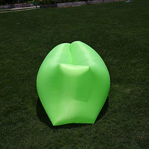 LINGJIE Inflatable Air Lounger Chair Lazy Sofa Indoor/Outdoor Self Inflating Waterproof Blow Up Couch Tear-Resistant Holder For Camping, Beach, Park, Pool, Picnics,Green