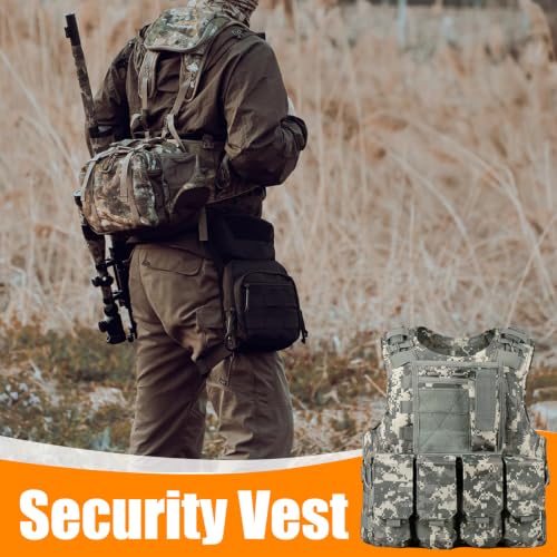 Chaleco de paintball ajustable y transpirable con paneles modulares porta accesorios 6