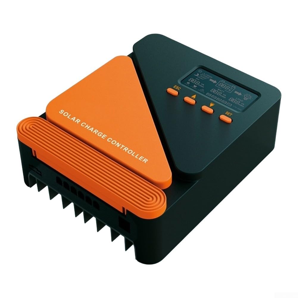 Smart MPPT Solarregler, 99 % Wirkungsgrad für Batterieregler mit LCD-Bildschirm, USB-Anschlüsse für Camper, Marine, Lithium für Batterie (40 A)