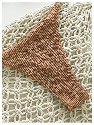 GORGLITTER Women's Crochet Bikini Sets Tube Top Bathing Suits Metal Ring Strapless High Cut Swimsuit4