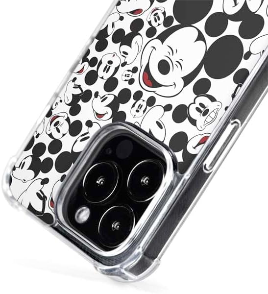 Skinit Phone Case Compatible with MagSafe iPhone 15 Pro - Officially Licensed Disney Mickey Mouse Face Pattern Design