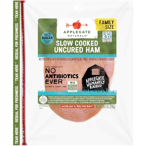 Applegate, Natural No Sugar Slow Cooked Uncured Ham Family Size, 10.5oz