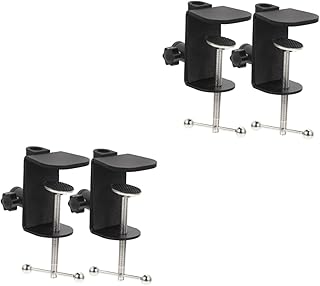 Vaguelly Microphone Clip Desktop Stand Microphone Mount Metal Brackets Mic Clamp Desktop c Clamp Recording Microphones Accessories Table Mount Clamps Table Mount-clip Table Mount Clip 4 Pcs