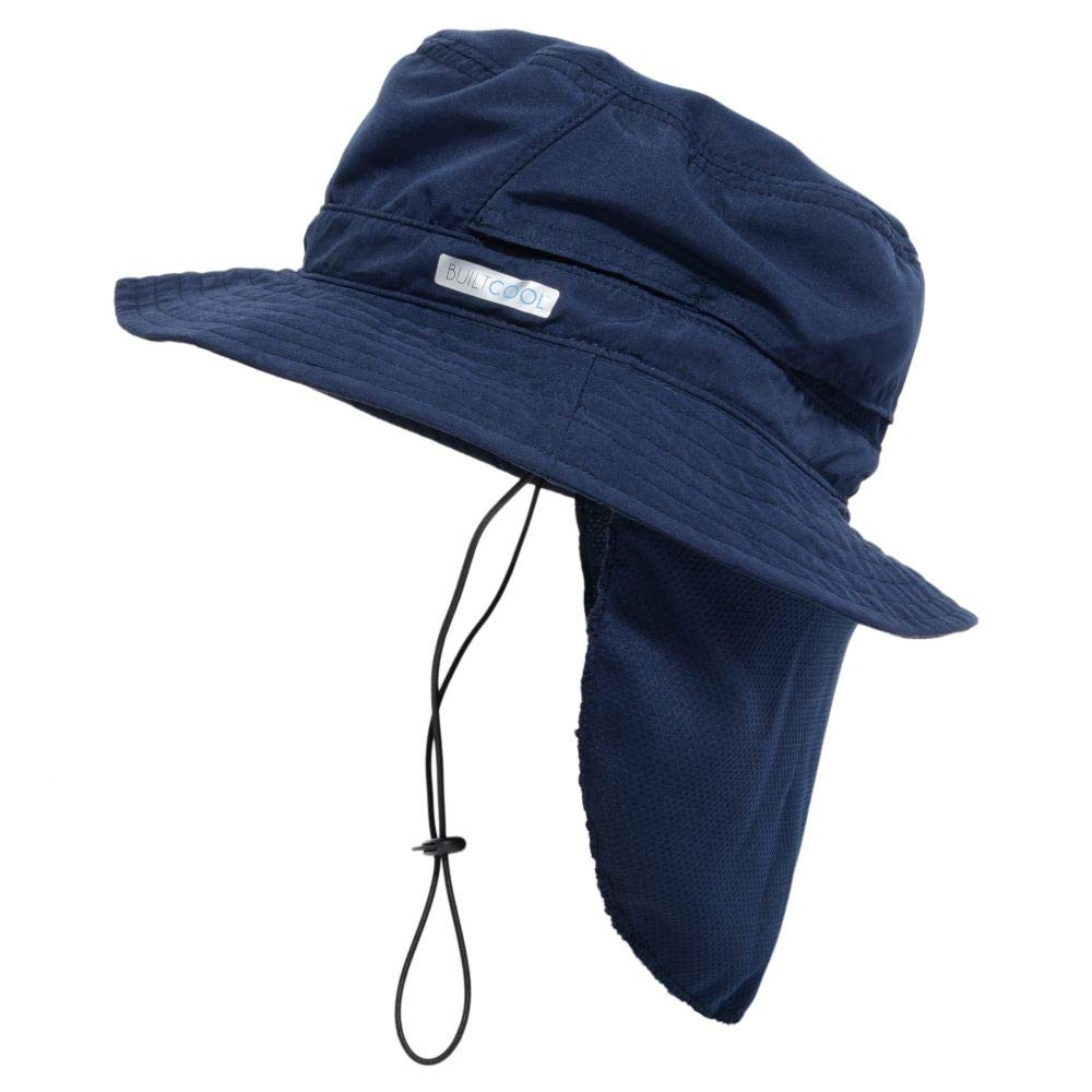 BUILTCOOLAdult Cooling Bucket Cap with Neck Shade – Boonie Hat for Fishing, Camping, and Kayaking
