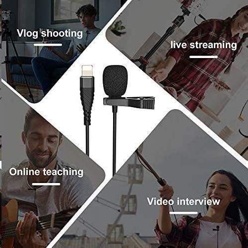 Mini Professional Lavalier Lapel Microphone Directivity Condenser Mic for 8/8 Plus 11/11 Pro 12/12 Pro, iPhone X/XS/XR, YouTube Vlogging Facebook Interview Livestream Video Recording (9.8ft)