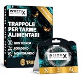 InsectiX - Trappole professionali per il monitoraggio delle tarme della dispensa, confezione da 6 | Cuscinetti di feromoni atossici e inodori, sicuri per cucine, armadi e alimenti secchi
