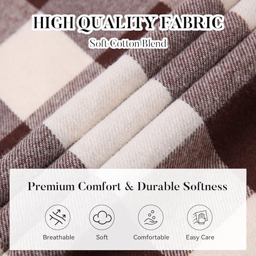 Image of WARHORSEE Flannel Shirt for Men Long Sleeve Button Down Plaid Shirts