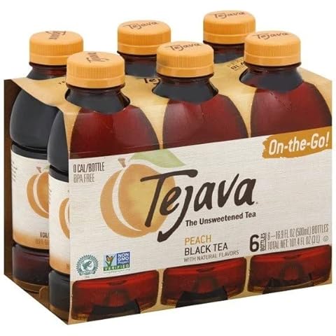 Tejava - Black Tea Peach Unsweetened - Case of 4-6/16.9 Fl Oz Cover