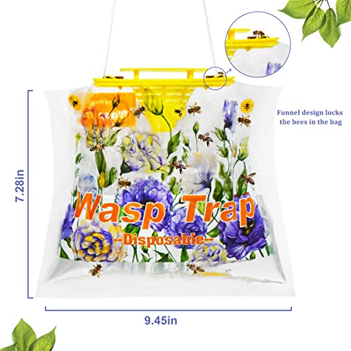 8 Pack Disposable Bee Traps Outdoor Hanging, Yellow Jacket Traps, Wasp Trap Outside For Hornet, Wodden Bees #TOP1