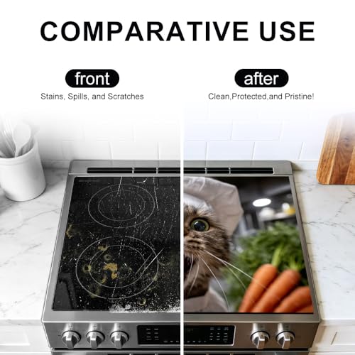 Image of Funny Cat Chef Stove Top Covers for Electric Stove, 28.4x20.5 in