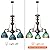 COTOSS Tiffany Chandelier for Dining Room 3 Lights Stained Glass Chandeliers Lighting Fixtures Antique Style Ceiling Hanging Lamp for Kitchen Dinning Area Sitting Room Foyer