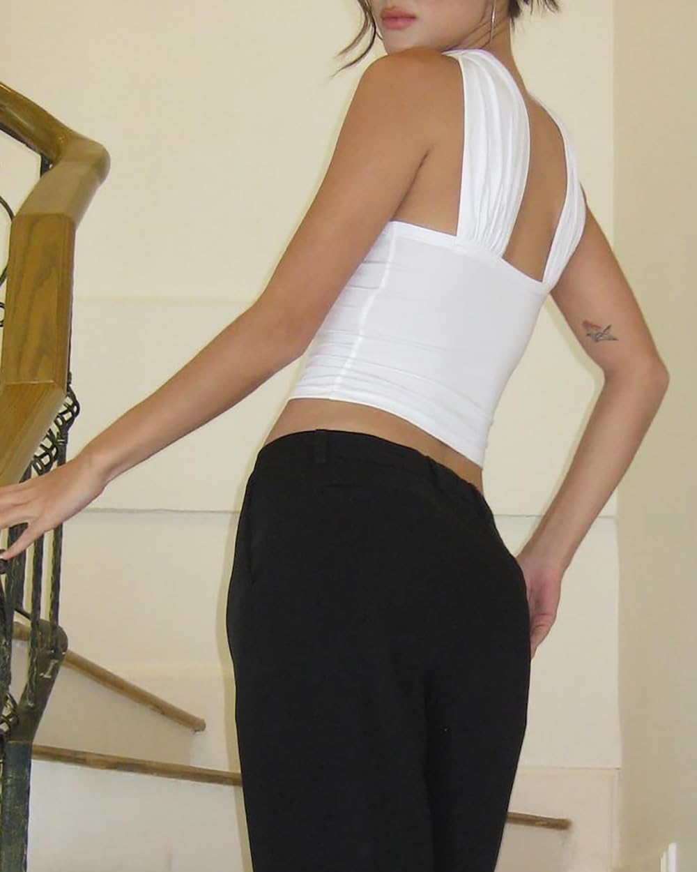 Women's Sexy Halter Tube Tank Crop Tops Strapless Slim Fitted Y2k Bandeau Top Off Shoulder Basic Cami Shirts - Image 7