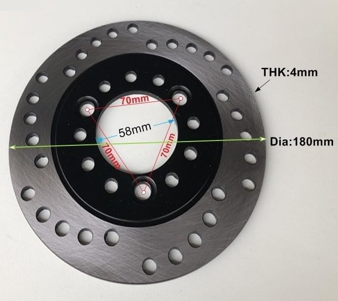 180mm Dia Motorcycle Brake Disc For QJ Keeway GY6 Scooter WH 100cc ATV Moped Go Kart Spare Parts