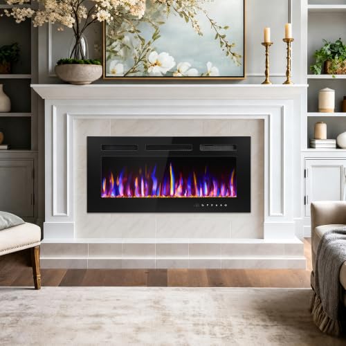 Image of 36 inch Electric Fireplace Wall Mounted and Recessed 750 /1500w W /Remote Control