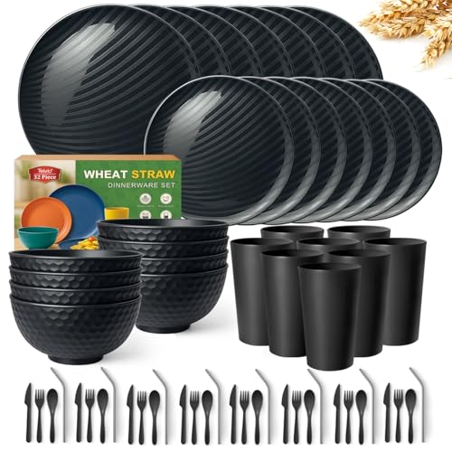 Teivio 32-Piece Plastic Dinnerware Set for 8