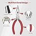 HOUSERAN Needle Nose Pliers, 5 Inch, 5 Pack, Long Nose Pliers with Side Cutter, Spring Loaded for Cutting and Bending Wire