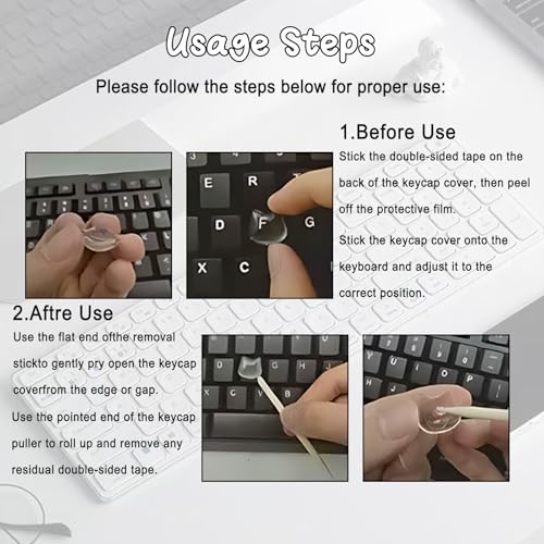 72 adhesivos transparentes para teclado para uñas largas miniatura 3