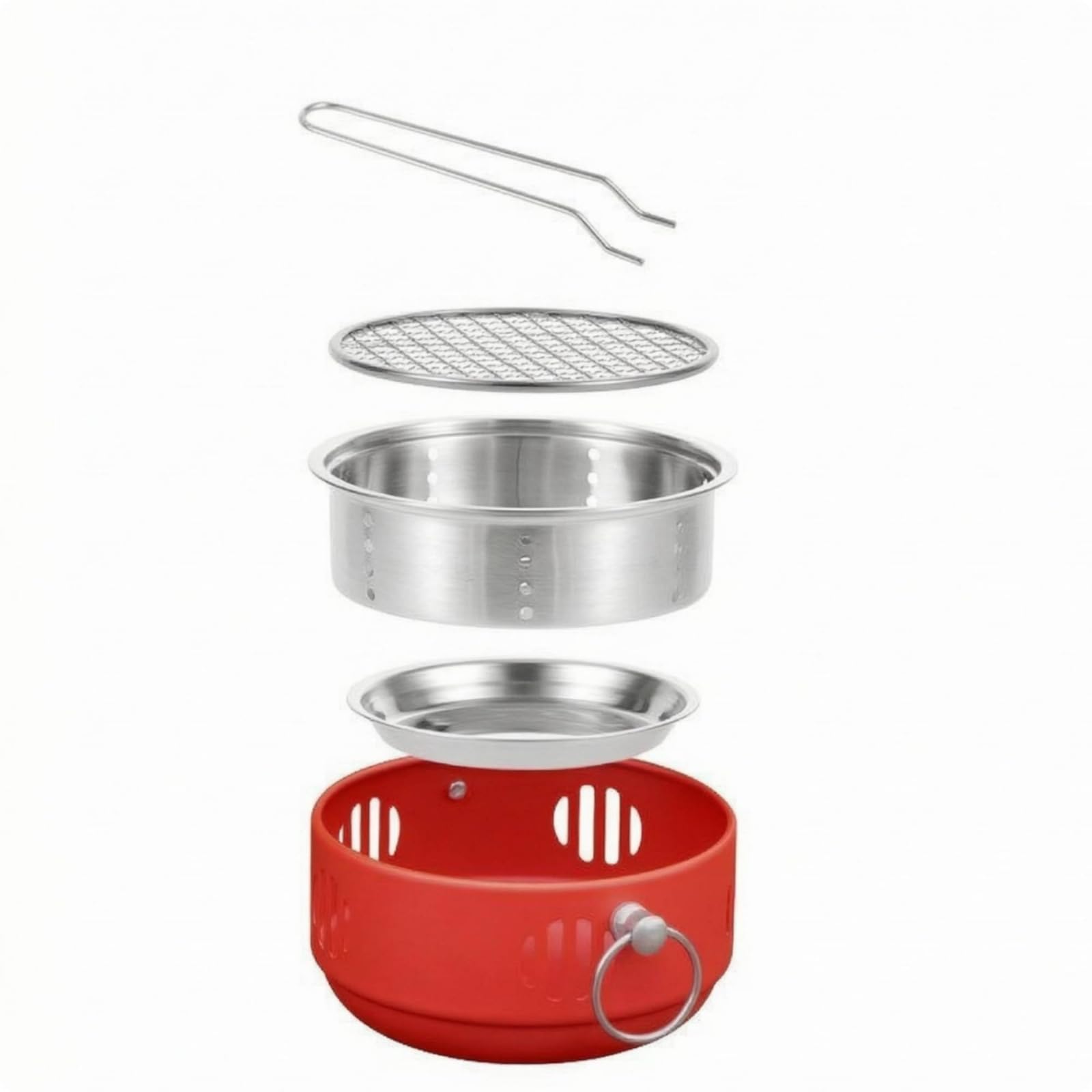 Piccola Griglia Rotonda a Carbone Compatta Barbecue Compatto da Tavolo per All'aperto, color to 3