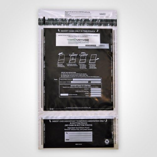 Superior Bag 13x21 Vertical Twin Split Deposit Bag Clear Plastic Pocket (Package of 50) - Close-Out Product