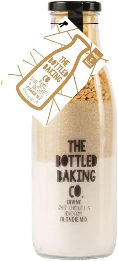 Divine White Chocolate and Honeycomb Blondie Mix - 750ml | The Bottled Baking Co. | Gourmet Baking Kit | Perfect for Gifting and Celebrations | Gift of the Year Winner 2023