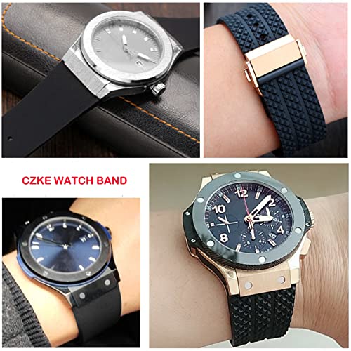 Bracelet montre noir silicone 25 19 mm rechange Big Bang