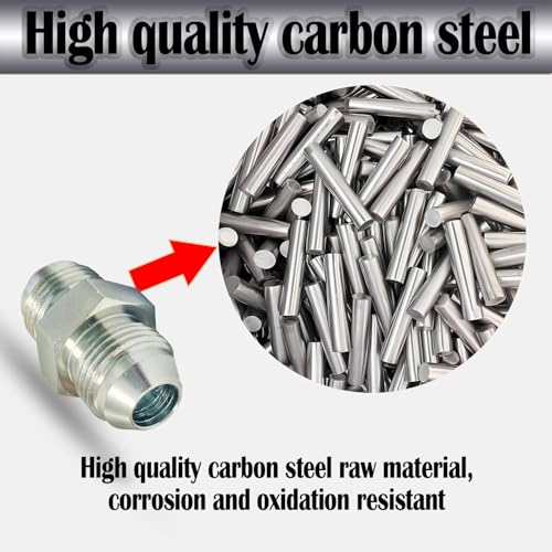 Image of 1 /4 inch JIC Male x 1 /4 inch JIC Male Hydraulic fitting, Carbon Steel SAE 37 Flare Pipe Adapter Tube Fitting Straight Connector