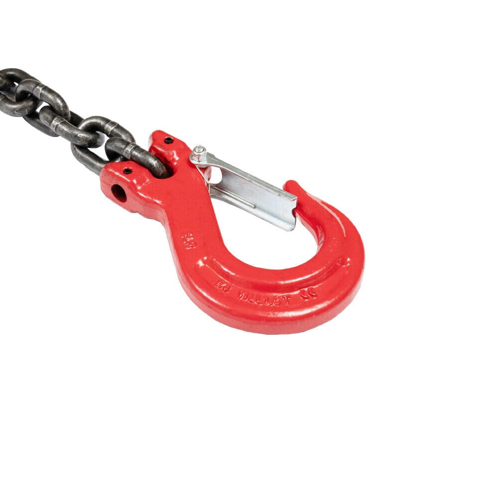 Cadena de 8 mm, cadena de 4 hebras, cadena de acero, cadena de eslabones para maquinaria, fábricas, almacenes, garajes, 5 t 1,5 m de largo.