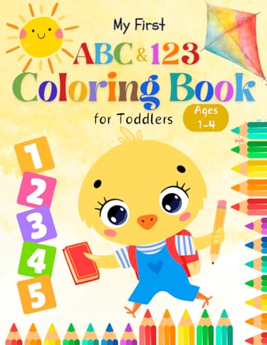 My First ABC & 123 Coloring Book for Toddlers Ages 1-4: Simple, Fun Alphabets and Numbers Activity Book for Preschool and PreKindergarten Boys and ... of Kids. 100 Pages. 8.5x11 inches.