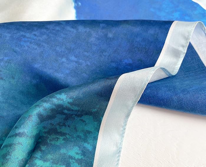 MEISEE 100% Pure Mulberry Silk Scarf 21" Square Scarf Neckerchief Headscarf Breathable Lightweight for Women Gift Packed - Image 4