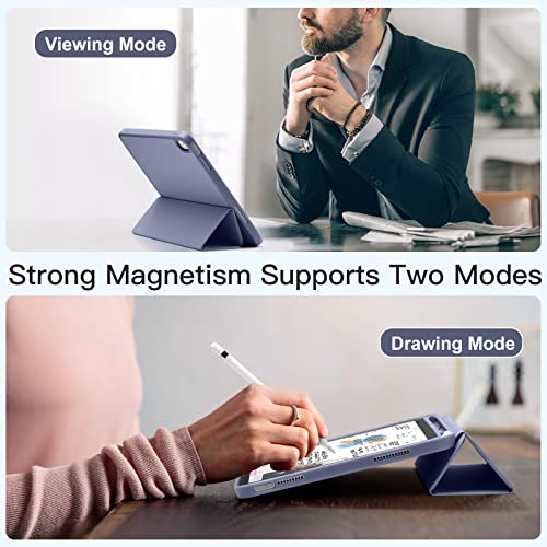 Image of Akkerds Compatible with iPad (A16) 11th Generation Case 11 Inch 2025, for iPad 10th Generation Case 10.9 Inch 2022 with Pencil Holder, Slim Trifold Stand Protective Cover with Soft TPU Back, Blue Gray