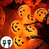 SOTOPOO Halloween LED Pumpkin Lights - 8.5Ft Jack O Lantern Pumpkin String Lights with 10 LED Jack O Lantern Lights, for Indoor Outdoor Halloween Decorations for Home Party Yard Patio Tree, 0.48W
