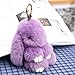 YISEVEN Stuffed Animal Bunny Keychain Rabbit Fur Plush Toy Fluffy Soft Cute Fuzzy Accessories Furry Ball Key Chain Gift for Women Teens Girls Kids Backpack Purse - Purple
