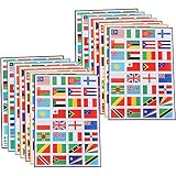  BESTonZON 16 Feuilles D\'autocollants De Drapeau Du Monde - Autocollants Du Monde Football 2024 Décorations Autocollants De Football Pour L\'école Journal Scrapbook Planificateur